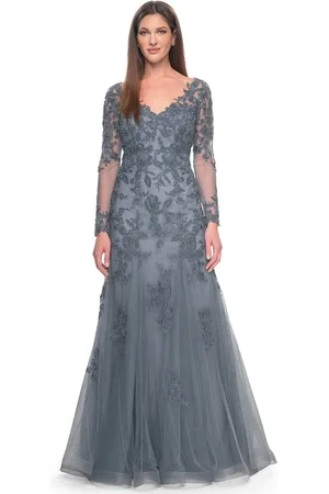 La Femme 31887 - V-Neck Beaded Formal Dress