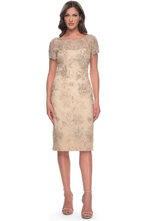 La Femme 30801 - Sequin Short Sleeves Formal Dress