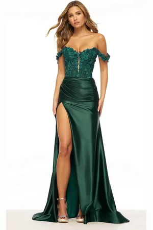 Sherri Hill 56176 - Applique Off Shoulder Gown