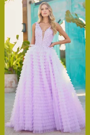 Sherri Hill 56086 - Leaf Lace Bodice Gown