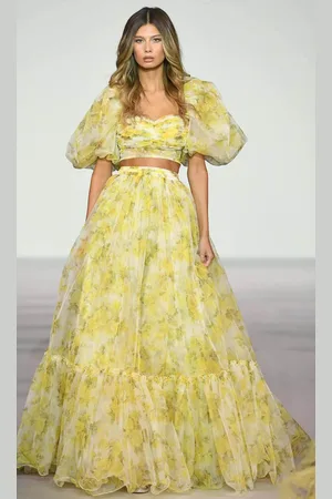 Sherri Hill 56378 - Puff Sleeve Floral Gown