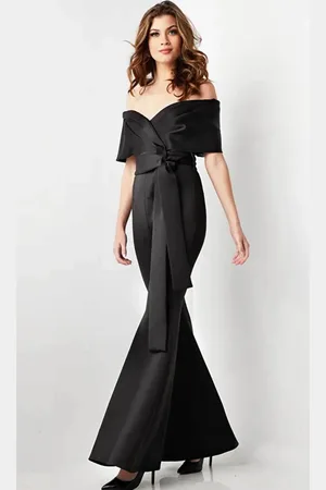JOVANI 09726 - V-Neck Off-Shoulder Jumpsuit