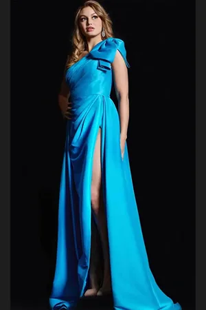 JOVANI 26146 - Bow Accented One-Shoulder Prom Gown