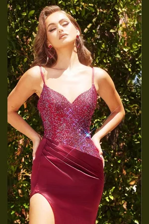Portia and Scarlett PS22194 Sequined V-Neck Sheath Gown