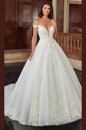 Rachel Allan Bridal RB4143 - Off Shoulder Glitter Bridal Gown