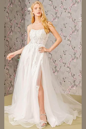 GLS by Gloria Bridal GL3417 - Straight Across A-Line Wedding Gown