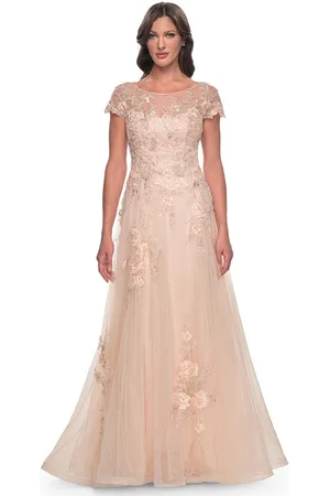 La Femme 31198 - Short Sleeve A-line Prom Gown