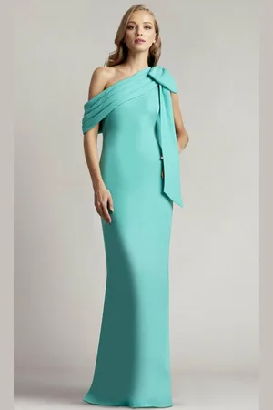 Tadashi Shoji ALG18371L - Bow Accent Asymmetric Evening Gown