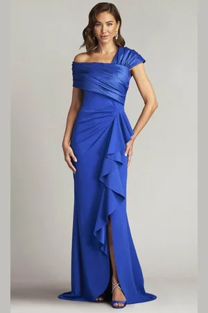 Tadashi Shoji BOS24111L - Two Tone Asymmetric Evening Gown