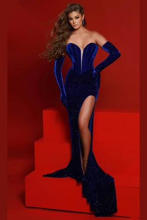 Johnathan Kayne 2860 - Corset Velvet Evening Dress