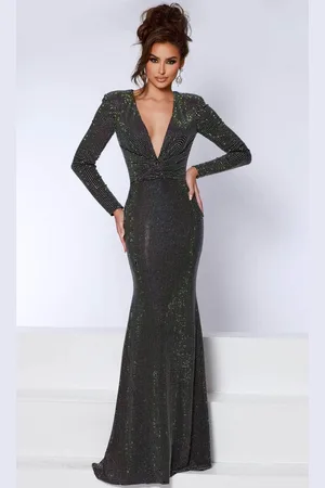 Johnathan Kayne 2901 - Beaded V-Neck Evening Dress