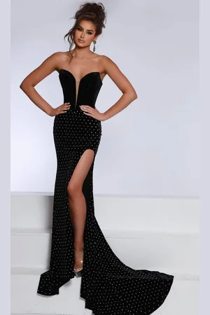 Johnathan Kayne 2860 - Corset Velvet Evening Dress
