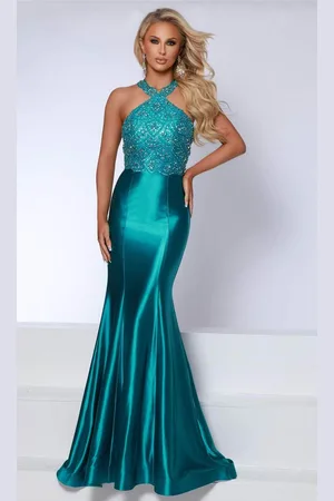 Johnathan Kayne 2839 - Jeweled Halter Evening Dress