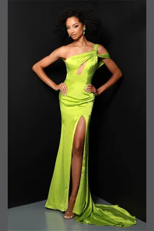 Johnathan Kayne 2838 - Asymmetric Front Cut Out Prom Dress
