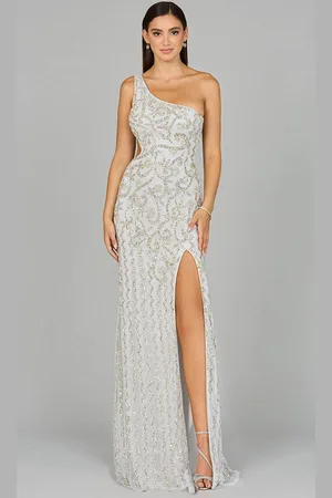 Lara Dresses 9947 - Asymmetrical Neck Fitted One Sleeve Prom Gown