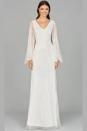 Lara Dresses 51151 - Illusion Cape Sleeve Bridal Dress