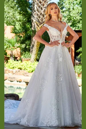 Rachel Allan Bridal RB4143 - Off Shoulder Glitter Bridal Gown