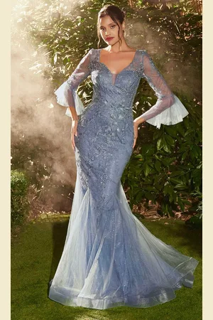 Andrea and Leo A1342 - Bell Sleeve Trumpet Gown
