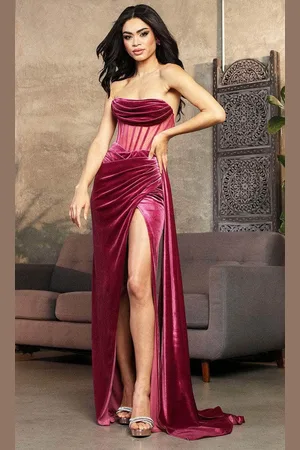May Queen RQ8049 - Draped Strapless Prom Dress