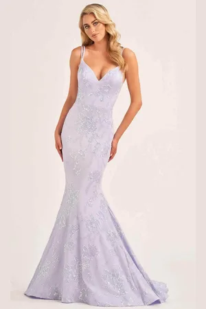 Ellie Wilde EW35083 - V-Neck Trumpet Evening Dress