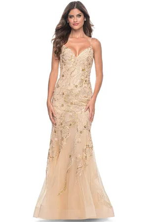 La Femme 32333 - Sleeveless Beaded Mermaid Prom Dress