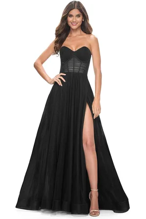 La Femme 31971 - Shirred Corset Prom Dress