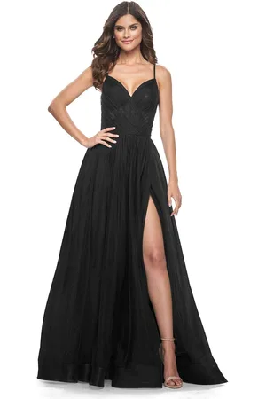 La Femme 32130 - Ruched V-Neck Prom Dress
