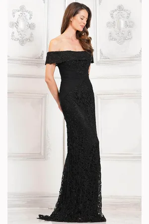 Rina Di Montella RD3129 - Straight Across Floral Lace Formal Gown