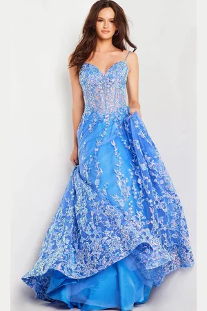 JOVANI 29072 - Floral Corset A-line Dress