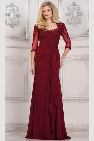 Rina Di Montella RD3132 - Quarter Sleeve Draped Formal Gown