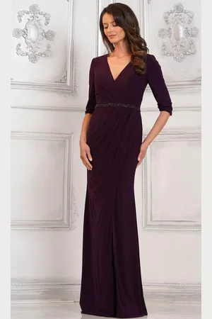 Rina Di Montella RD3109 - Ruched V-Neck Evening Dress
