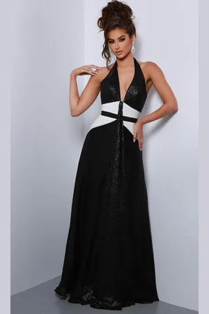 Johnathan Kayne DMH1 - Sequin Color Block Evening Dress
