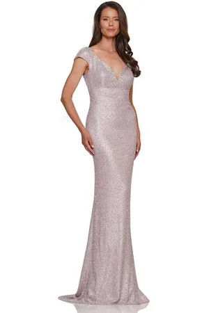 Rina Di Montella RD2983 - Beaded Cap Sleeve Evening Dress