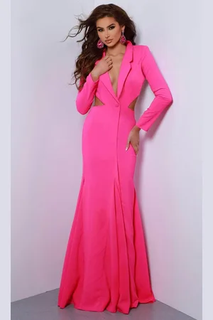Johnathan Kayne DVL1 - Tuxedo Cutout Evening Gown