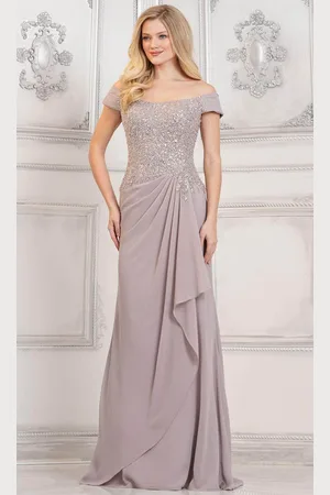 Rina Di Montella RD3128 - Cap Sleeve Beaded Top Formal Gown