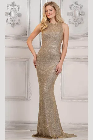 Rina Di Montella RD3140 - Allover Beaded Sleeveless Evening Dress