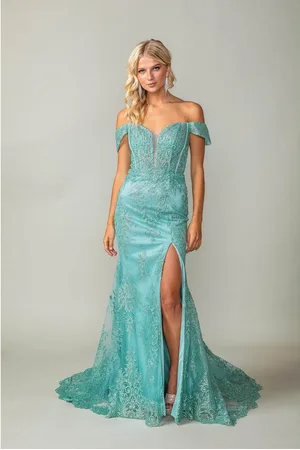 Dancing Queen 4332 - Off Shoulder Trumpet Evening Gown