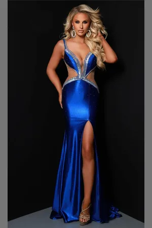 Johnathan Kayne 2857 - Illusion Cutout Plunging Evening Dress
