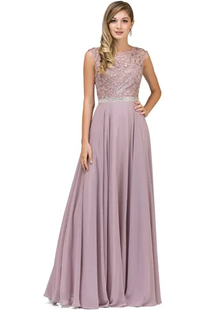 Dancing Queen Bridal 9675 Illusion-Lace Bodice Chiffon A-Line Dress