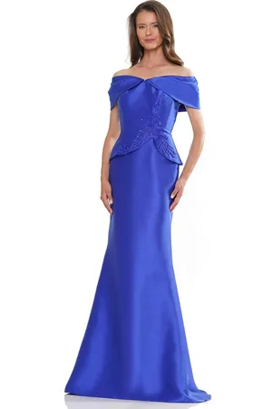 Rina Di Montella RD2941 - Applique Peplum Evening Gown