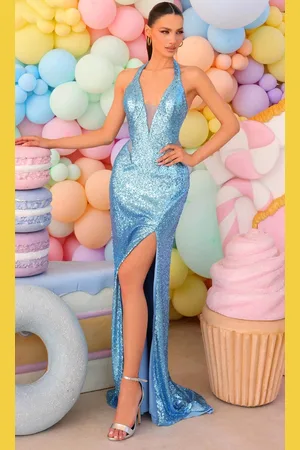 Clarisse 810711 - Sequin Halter Prom Gown