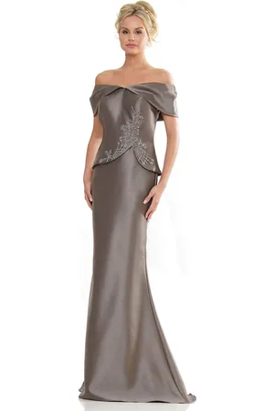 Rina Di Montella RD2941 - Applique Peplum Evening Gown