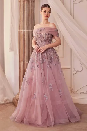 Andrea and Leo A1348 - Strapless Floral Embroidered Evening Dress