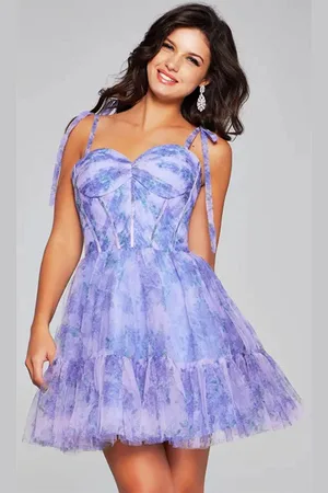 JOVANI 40431 - Printed Sleeveless Cocktail Dress