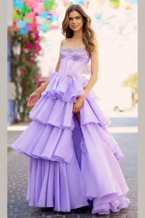 Sherri Hill 55957 - Feather Brooch Prom Gown