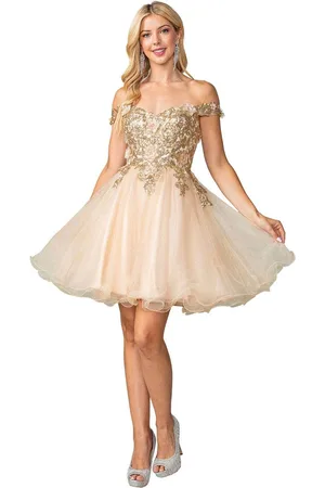Dancing Queen 3349 - Gilded Bodice Cocktail Dress