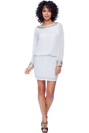 Shail K Splendid Beaded Scoop Sheath Dress 1083