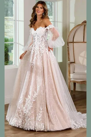 Rachel Allan Bridal RB4189 - Embroidered Sleeveless Wedding Gown