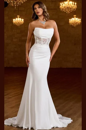Rachel Allan Bridal RB2185 - Cowl Illusion Embroidered Bridal Gown