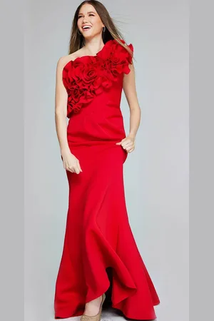 JOVANI 39751 - Floral Applique Evening Gown